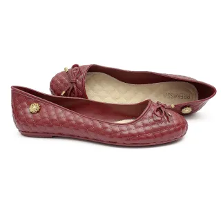 Confortável e Macia Sapatilha Feminina Casual Adulto com Enfeite Lacinho - Salmão