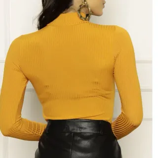 Blusa Manga Longa Cacharrel Segunda Pele Feminina - Cor Off