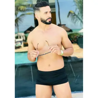 Sunga Forrada Boxer com Proteção UV e Cordão de Ajuste - Preto