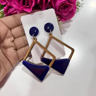 Feminino Brinco Madeira Mdf com resina - A15