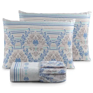 Lençol Casal Jogo de Cama Micropercal 200 Fios - 03 Peças - ROSA RETRÔ