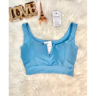 Moda Blogueira Verão Cropped Top Alça Feminina Decote Em V Aro Cod-CPAV com bojo - Preto