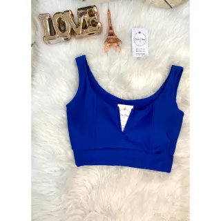 Moda Blogueira Verão Cropped Top Alça Feminina Decote Em V Aro Cod-CPAV com bojo - Preto