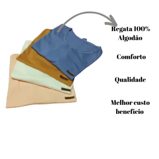 Camiseta Basica Masculina Regata - Fitness, Casual e Moda Praia - Terra-Cota