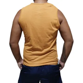 Camiseta Basica Masculina Regata - Fitness, Casual e Moda Praia - Terra-Cota