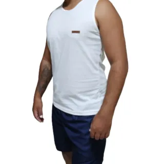 Camiseta Basica Masculina Regata - Fitness, Casual e Moda Praia - Terra-Cota