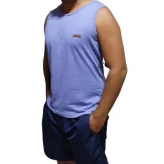 Camiseta Basica Masculina Regata - Fitness, Casual e Moda Praia - Terra-Cota