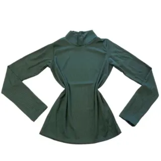 Moda Inverno Blusinha Manga Longa Gola Alta Feminina Canelada - Branco