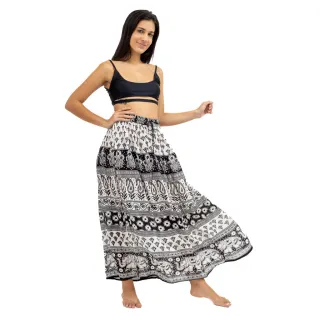 Tamanho Único Saia Indiana Longa Maia 3 Cores - Vermelho