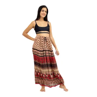 Tamanho Único Saia Indiana Longa Maia 3 Cores - Vermelho