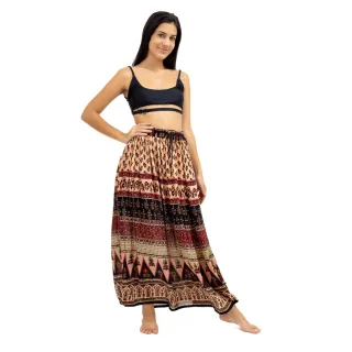 Tamanho Único Saia Indiana Longa Maia 3 Cores - Vermelho