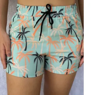 Saída de Banho Estampada Tactel Feminina - Moda Praia com Elastano - PRETO FLAMINGO