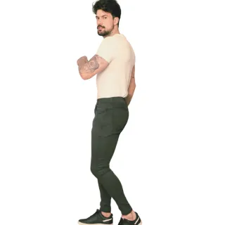 Calça Sarja Verde Super Skinny Masculina - 42