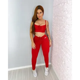 Top Cropped Fitness Treino, Conjunto Legging Academia - Conjunto Bia2