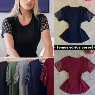 Moda Casual 2023: Blusa Feminina de Manga Curta com Brilho - Bordô