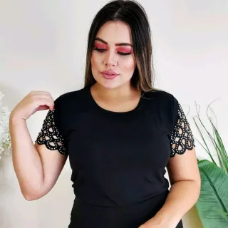 Moda Casual 2023: Blusa Feminina de Manga Curta com Brilho - Bordô