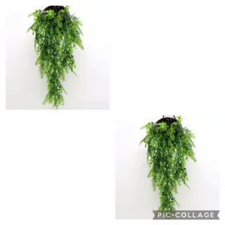 Decoração com Planta Artificial Pendurada - Folhagem Verde para Parede - KIT COM 4 FL-6692 VERDE