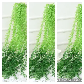 Decoração com Planta Artificial Pendurada - Folhagem Verde para Parede - KIT COM 4 FL-6692 VERDE