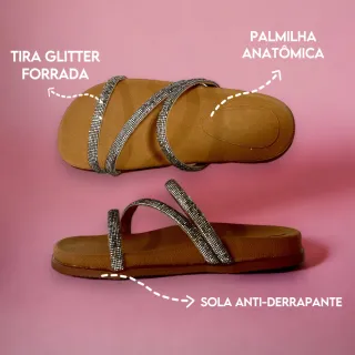 Confortável Sandália Feminina Papete Rasteirinha Birken - Preto