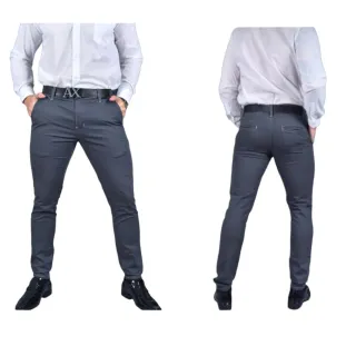 Calça Skinny Masculina Social Esporte Fino - Cinza Claro
