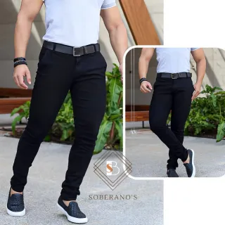 Calça Masculina de Alfaiataria SPORT FINO com Bolso Embutido e Lycra - ALFAIATARIA-PRETA