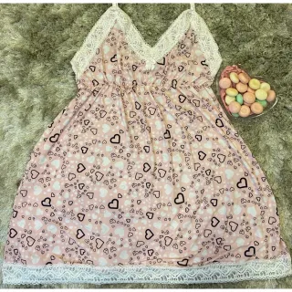 Pijama Plus Size Estampado Gestante Malha Fria Renda Sem Bojo - PRETO e ROSA