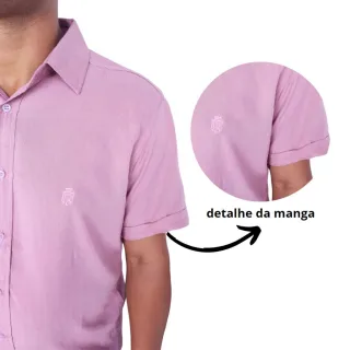 Manga curta masculina em viscolinho slim premium - Raryel - TAMANHO M