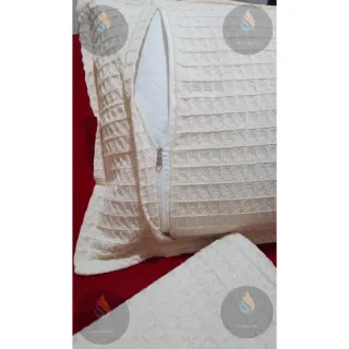Portas travesseiros Kit com 2 - Algodão 100% Cru Lavável - Único