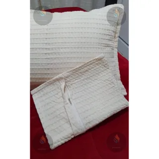 Portas travesseiros Kit com 2 - Algodão 100% Cru Lavável - Único