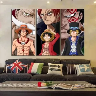 Trio Quadros Decorativos Mosaico One Piece - Luffy Shanks Usopp - 03