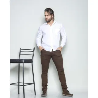 Calça Skinny Masculina Social Esporte Fino - Cinza Claro