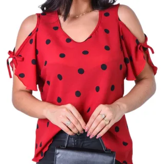 Blusa Estampada de Crepe de Seda - Kit com 2 unidades