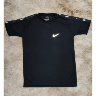 Reflativo Dri Fit Camiseta Masculina - Preto