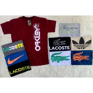 Camisa Masculina 100% Algodão - Kit com 03 Camisetas (Estampas Variadas) - ESCURA