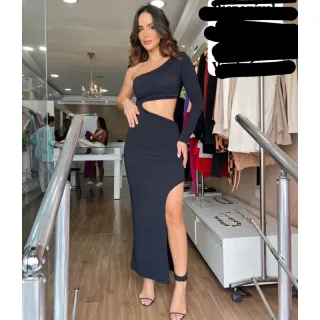 Vestido Grécia Manga Única Longo Feminino Mula Manca - Branco