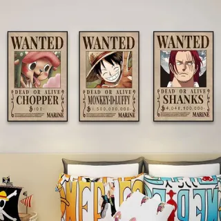 Trio Quadros Decorativos Mosaico One Piece - Luffy Shanks Usopp - 03