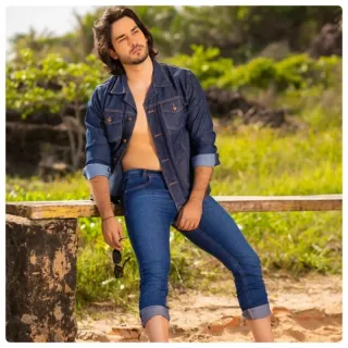 Pronta entrega: Jaqueta jeans masculina de alta qualidade - Jaqueta verde militar.