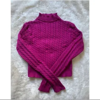 Trança manga longa cropped feminina blusa tricot - Verde