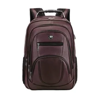 Mochila Executiva Grande em Couro PU Reforçada para Trabalho, Faculdade e Notebook RC-5013-5 - Castanho