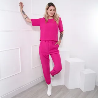 Cropped Lisa Manga - Conjunto Duna Jogger e Calça - Rose