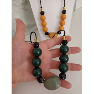 Escolha vários modelos de maxi colar feminino - Preto amêndoa