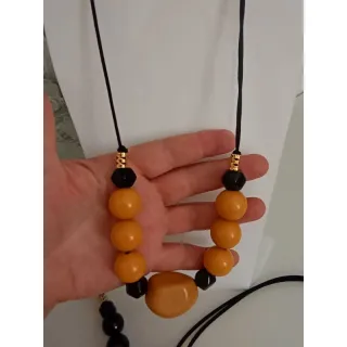 Escolha vários modelos de maxi colar feminino - Preto amêndoa