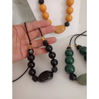 Escolha vários modelos de maxi colar feminino - Preto amêndoa