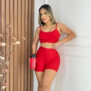 Moda fitness: conjunto top e short curto ou pedal - Est.13