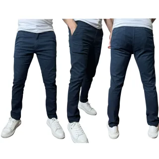 Cores Múltiplas Premium Sarja Masculina Sport Fino Calça - Areia