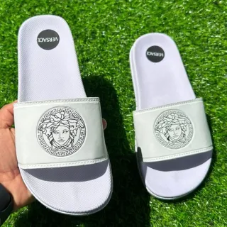 Slide masculino leve diversos modelos, sandália calçado inverno verão CH-1 - BRANCO/EA7