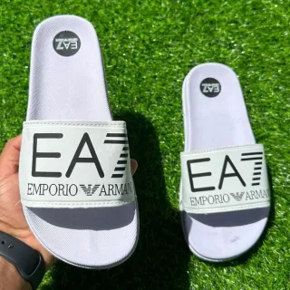 Slide masculino leve diversos modelos, sandália calçado inverno verão CH-1 - BRANCO/EA7
