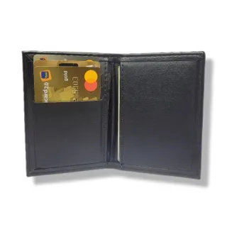 Porta Cartões de Couro Slim Masculino e Feminino - Café Tamanho CNH