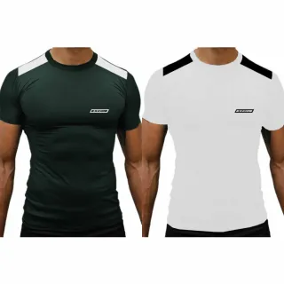 Camiseta Musculação Masculina Dry Fit - Kit 2 Camisas Treino Academia - Cinza + Vinho C/Branco