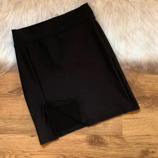 Alta Qualidade Saia Feminina Curta Fendinha Lateral - Varias Cores - Pata de Gato